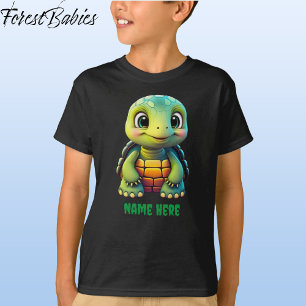 Camiseta Gráfico de desenho animado de tartaruga-branca