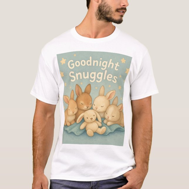 Camiseta Gráfico de desenho animado infantil. Bebês dormind (Frente)