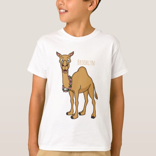 Camiseta Gráfico de desenhos do camelo feliz (Frente)