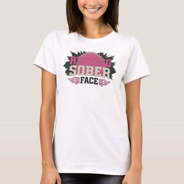 Camiseta Gráfico de designer único RESTING SOBER FACE (Frente)