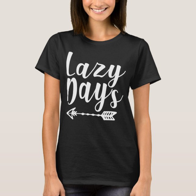 Camiseta Gráfico de Dias Preguiçosos (Frente)