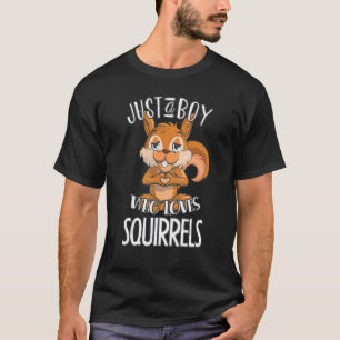 Camiseta Gráfico De Esquilo Giro Para Rapazes, Esquilo Para