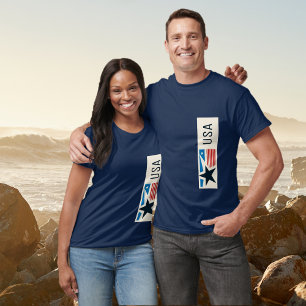 Camiseta Gráfico de Estrelas e Stripes dos EUA