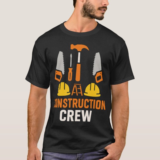 Camiseta Gráfico de Ferramentas de Tripulação de Construção (Frente)