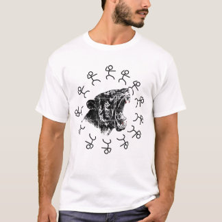 Camiseta gráfico de figura de pau de tigre rugindo