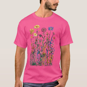 Camiseta Gráfico de Flores para Mulheres Garda Floral de Fl