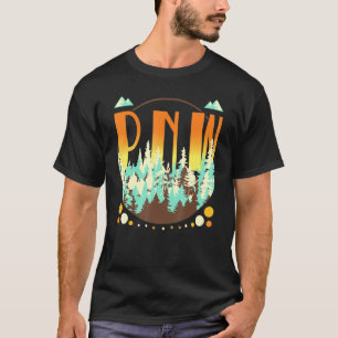 Camiseta Gráfico de Floresta Exterior Retro do Pacífico Nor