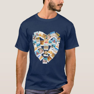 Camiseta Gráfico de Fotos da Família de Colagem de Fotos 