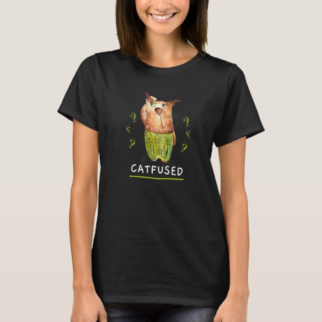 Camiseta Gráfico de Gato Catfundido (Frente)