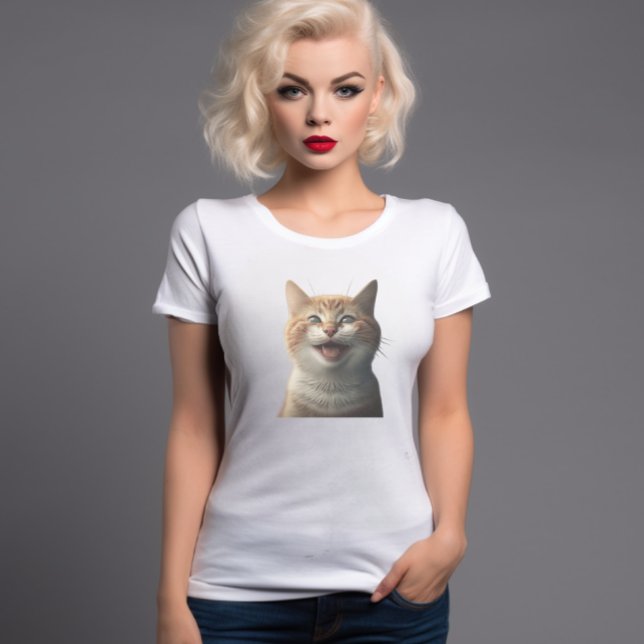 Camiseta Gráfico de Gatos Realistas Sorridentes (Criador carregado)