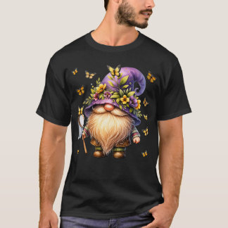 Camiseta Gráfico de Gnomo Floral Monarch Primavera