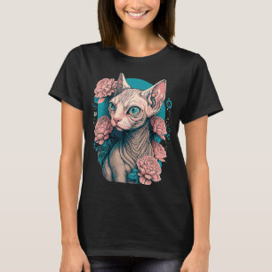 Camiseta Gráfico de Gota de Gato Esfingida
