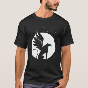 Camiseta Gráfico de Griffin Encantador com Fundo Celestial