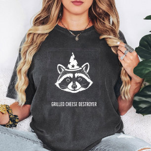 Camiseta Gráfico de Guaxinim Engraçado Destruidor de Queijo