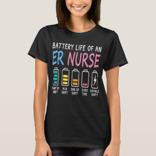 Camiseta Gráfico de humor da vida útil da bateria de uma en