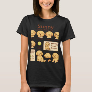 Camiseta Gráfico de Humor de Cachorrinho Golden Retriever F