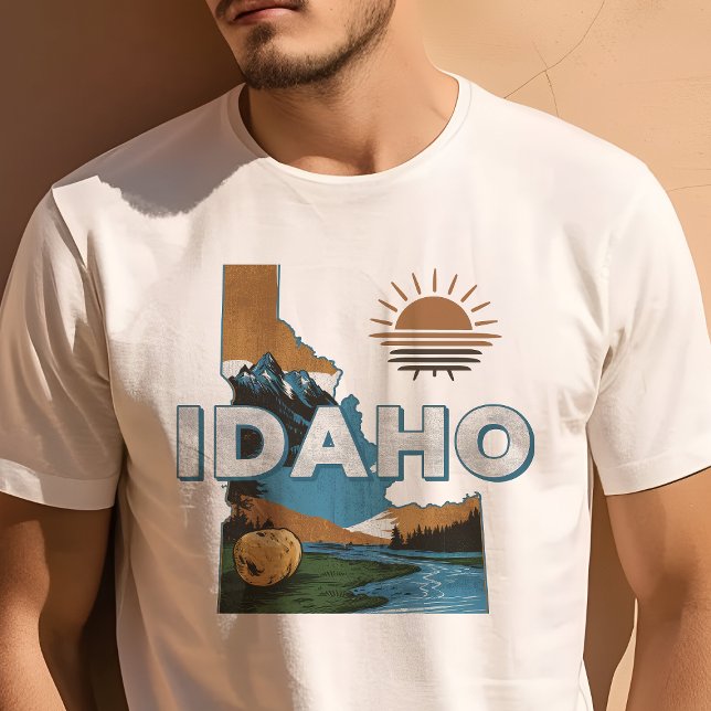 Camiseta Gráfico de Idaho Icônico do Viagem Retroativo (Criador carregado)