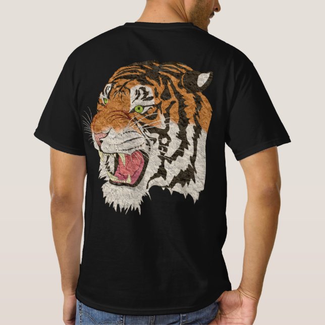 Camiseta Gráfico de ilustração clássico do tigre selvagem p (Verso)