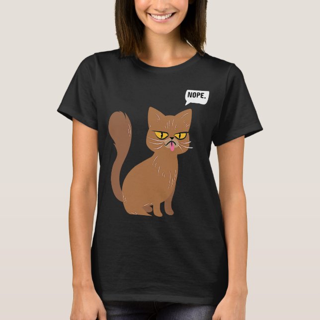 Camiseta Gráfico de Instrução Cat Nope (Frente)