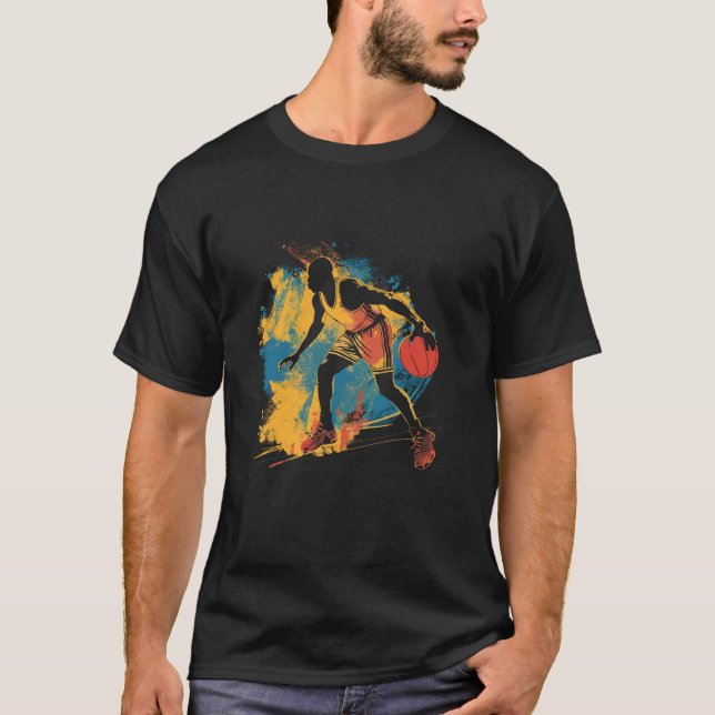 Camiseta Gráfico de jogadores de basquete para rapazes (Frente)
