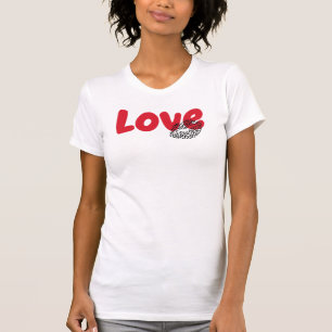 Camiseta Gráfico de Lábios de Amor Leopardo, Dia dos Namora