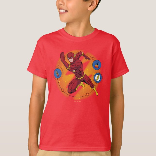Camiseta Gráfico de Laboratório Flash de Cartoon em Execuçã (Frente)