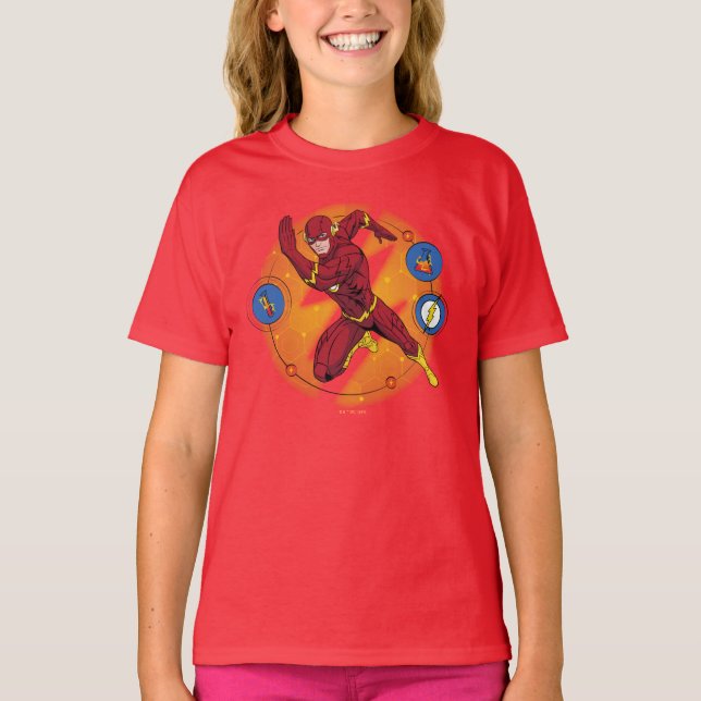 Camiseta Gráfico de Laboratório Flash de Cartoon em Execuçã (Frente)