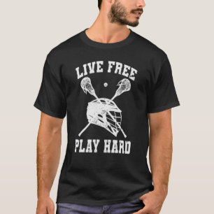 Camiseta Gráfico de Lax do Lacrosse Player do Live Free Pla