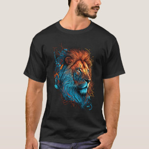 Camiseta Gráfico de leões de cores itinerantes com torção v