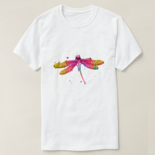 Camiseta Gráfico de Libélula em Aquarela Independente