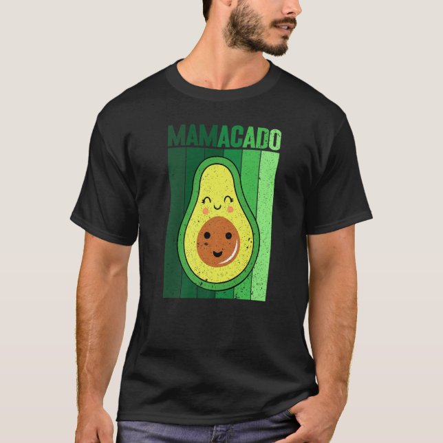 Camiseta Gráfico de Mamacado Papacado para o Avocado 1 (Frente)