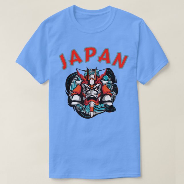 Camiseta Gráfico de Máscara de Samurai no Japão (2) (Frente do Design)