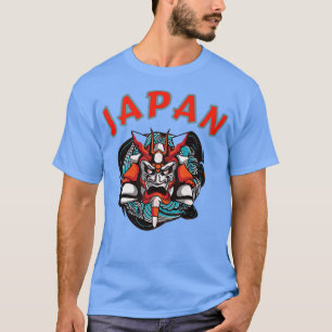 Camiseta Gráfico de Máscara de Samurai no Japão (2)