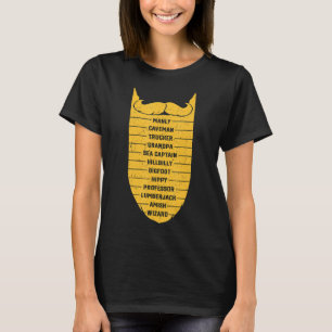 Camiseta Gráfico de Medição do Baralho Comprimento da Barba
