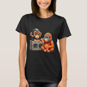 Camiseta Gráfico de Meme de Artes Marciais de Macaco Bebê S