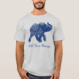 Camiseta Gráfico de Mensagens Personalizadas de Elefante Ma
