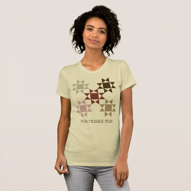 Camiseta Gráfico de Mensagens Personalizadas do Amish Quilt (Frente Completa)