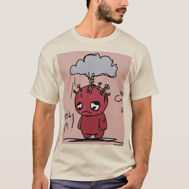 Camiseta Gráfico de Monstro Expressionista Abstrato Fofo Re (Frente)