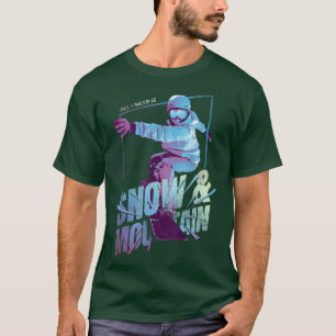 Camiseta Gráfico de Montanha Snowboard Snowboard