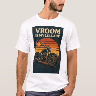 Camiseta Gráfico de motocicleta com texto "Vroom is my Lull