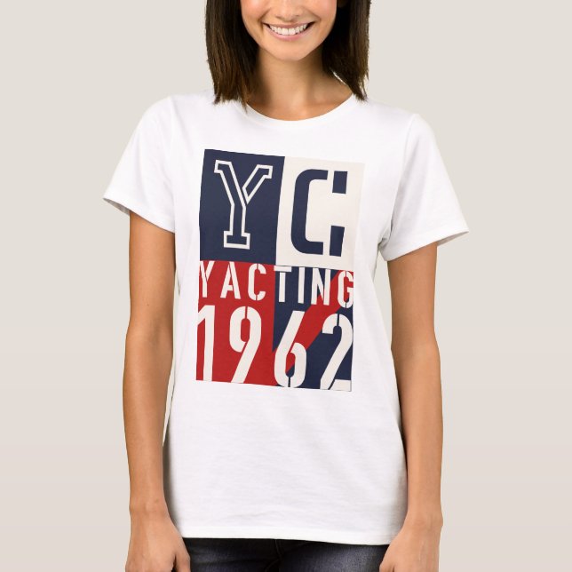 Camiseta Gráfico de navegação do século médio - Iate 1962 (Frente)