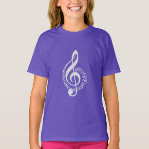 Camiseta Gráfico de Nota Musical Simples, mas Bonito