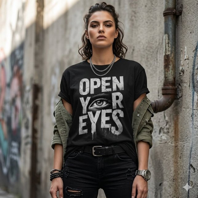 Camiseta Gráfico de Olho Aberto Angustiado (Criador carregado)