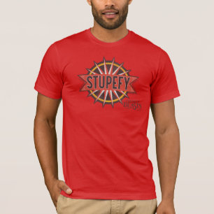Camiseta Gráfico de Ortografia Vermelha e Dourada