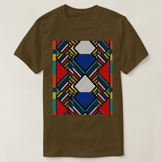 Camiseta Gráfico de padrão africano Zulu (Frente do Design)