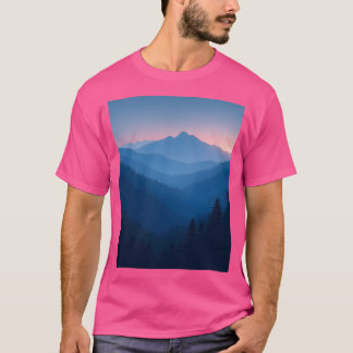Camiseta Gráfico de Paisagem Mística de Montanha Sussura