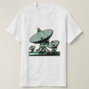 Camiseta Gráfico de Pata de Satélite Retro
