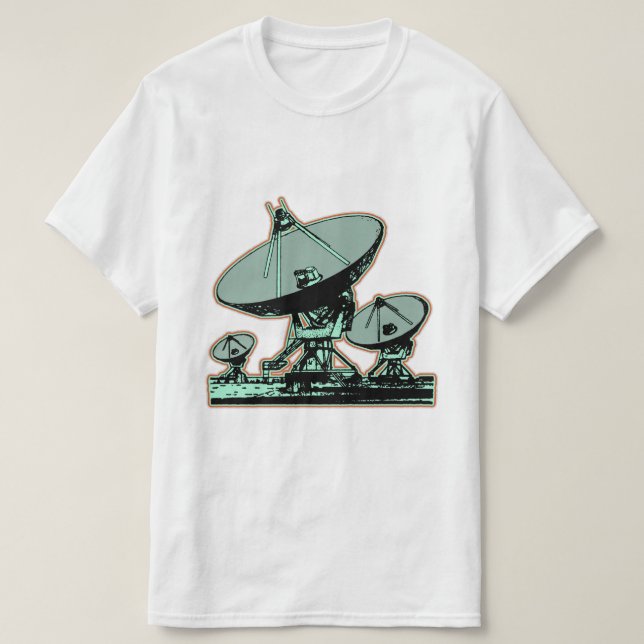 Camiseta Gráfico de Pata de Satélite Retro (Frente do Design)