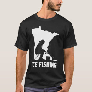 Camiseta Gráfico de pesca no gelo vara de pesca pescador de