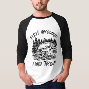 Camiseta Gráfico de Pescar e Encontrar Truta